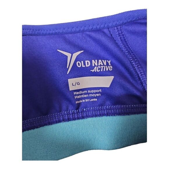Old Navy Active Blue & Aqua Racer Back Sports Bra - Size L - Picture 5 of 7